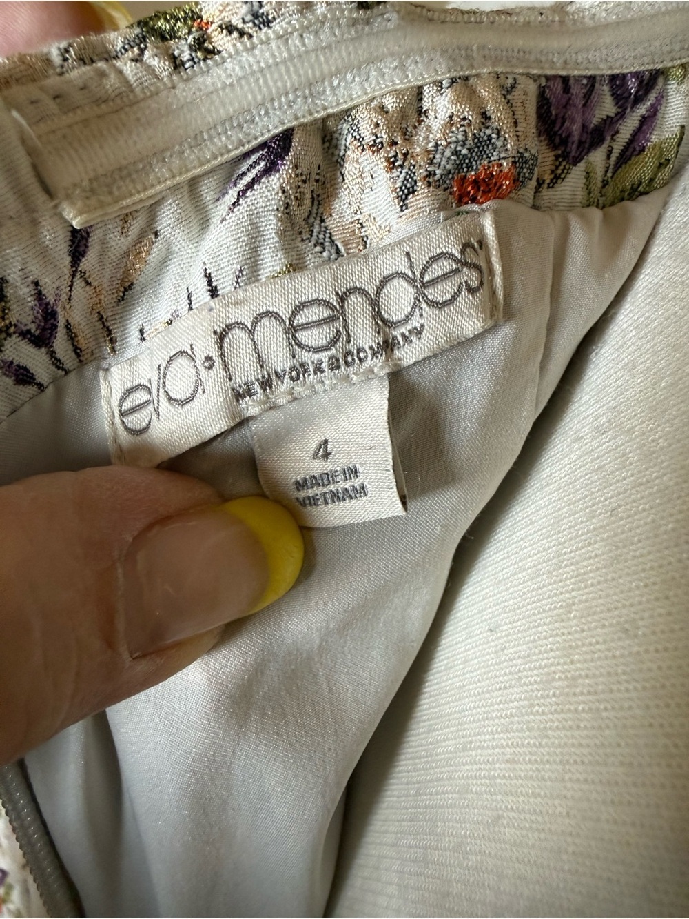 Elegant Strapless Jacquard Floral Midi Dress in Ivory-Size 4 Like New - Picture 12 of 15
